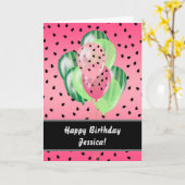 Personalisierter Watermelon Balloons Glücklich Geb Karte (Gelbe Blume)