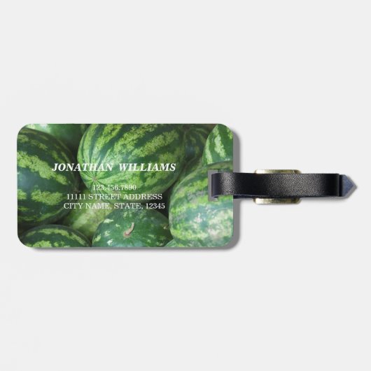 Personalisierter Watermelon-Hintergrund Gepäckanhänger (Rückseite horizontal)