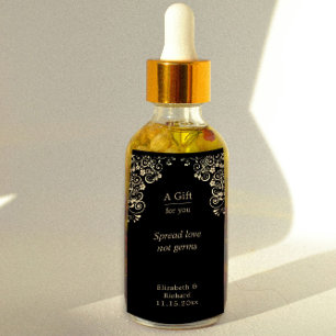 Personalisierter Wedding Black Gold Hand Sanitizer Adressaufkleber