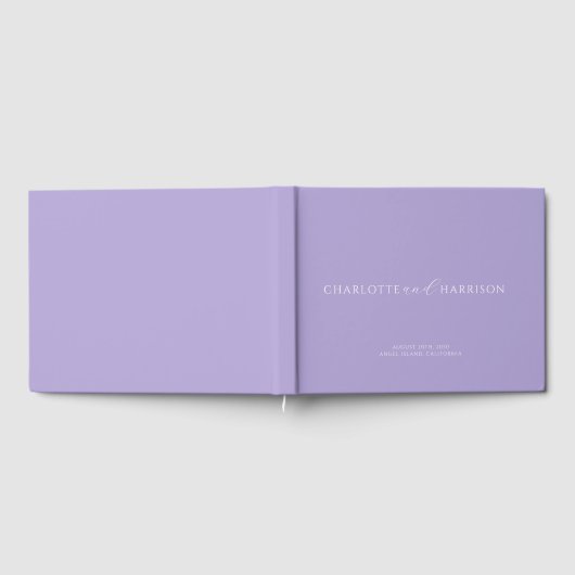 Personalisierter Wedding Monogram Lavender Gästebuch (Voll)