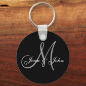 Personalisierter Wedding Monogram-Schlüsselanhänge Schlüsselanhänger (Vorderseite)