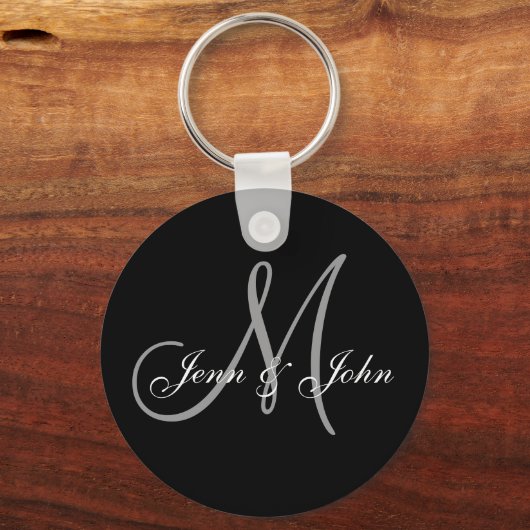 Personalisierter Wedding Monogram-Schlüsselanhänge Schlüsselanhänger (Vorderseite)