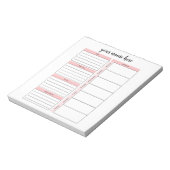 Personalisierter Weekly Schedule Notepad Notizblock (Rotiert)