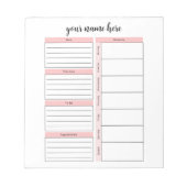 Personalisierter Weekly Schedule Notepad Notizblock (Vorderseite)
