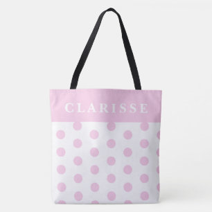 Personalisierter weiblicher Chic Pink & White Polk Tasche