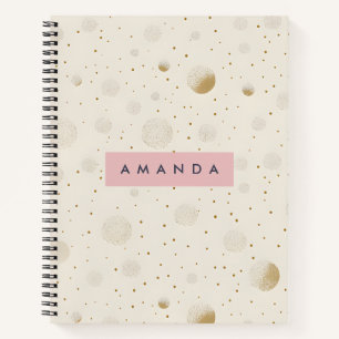 Personalisierter weicher Gold-Polka-Dot-Minimalism Notizblock