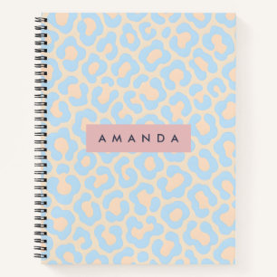Personalisierter weicher Leopardendruck in Blau Notizblock