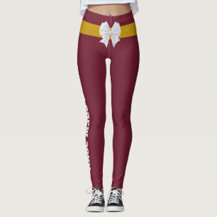 Personalisierter Weihnachten Vintage Burgunder Gol Leggings