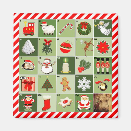 personalisierter Weihnachts-Adventskalender Magnet (Vorne)