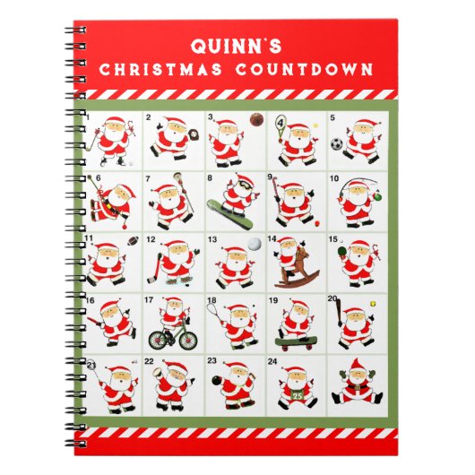 personalisierter Weihnachts-Adventskalender Notizblock (Vorderseite)