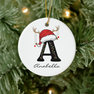 Personalisierter Weihnachts-Alphabet-Schmuck als G Keramik Ornament