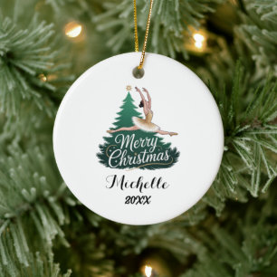 Personalisierter Weihnachts-Ballett-Ballerina-Tänz Keramik Ornament