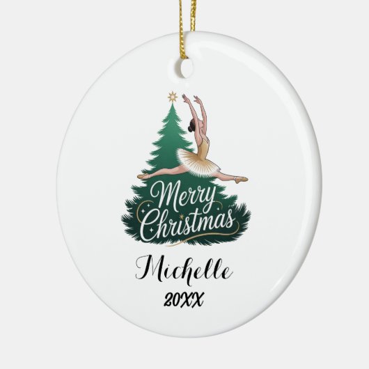 Personalisierter Weihnachts-Ballett-Ballerina-Tänz Keramik Ornament (Links)