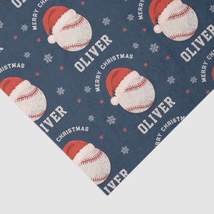 Personalisierter Weihnachts-Baseball-Santa-Hut-Nam Seidenpapier