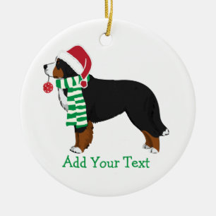 Personalisierter Weihnachts-Berner Sennenhund Keramik Ornament