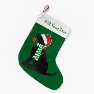 Personalisierter Weihnachts Black Lab Holiday Hund Kleiner Weihnachtsstrumpf