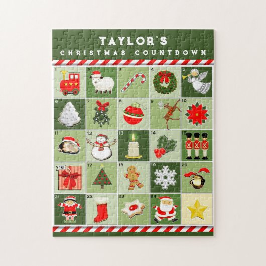 Personalisierter Weihnachts-Countdown-Adventskalen Puzzle (Vertikal)