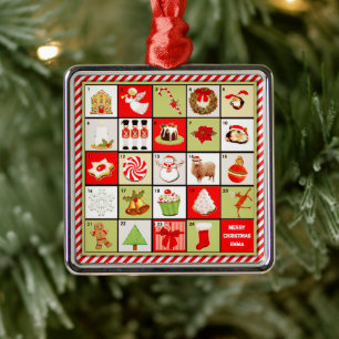 Personalisierter Weihnachts-Countdown Ornament Aus Metall