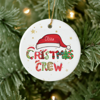 Personalisierter Weihnachts-Crew-Schmuck Keramik Ornament
