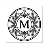 Personalisierter Weihnachts-Evergreen-Monogramm-St Permastempel (Design)