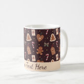 Personalisierter Weihnachts-Gingerbread-Mug Kaffeetasse (VorderseiteRechts)