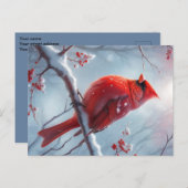 Personalisierter Weihnachts-Kardinal Postkarte, Po Postkarte (Vorne/Hinten)