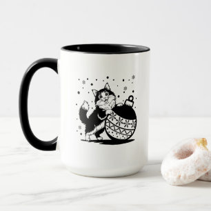 Personalisierter Weihnachts-Katzenbecher Tasse