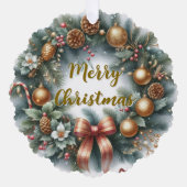 Personalisierter Weihnachts-Kranz Ornament Karte (Vorderseite)