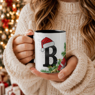 Personalisierter Weihnachts-Monogramm-Becher Tasse