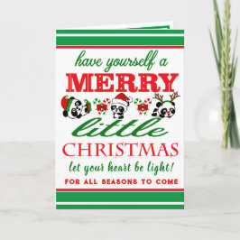 Personalisierter Weihnachts-Pandas-Urlaub Karte