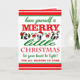 Personalisierter Weihnachts-Pandas-Urlaub Karte