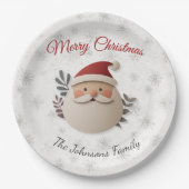 Personalisierter Weihnachts-Papierteller mit Santa Pappteller (Vorderseite)