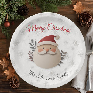 Personalisierter Weihnachts-Papierteller mit Santa Pappteller