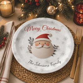 Personalisierter Weihnachts-Papierteller mit Santa Pappteller