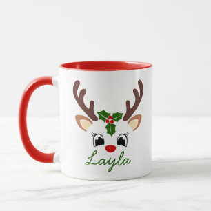 Personalisierter Weihnachts-Rentier-Becher Süße Tasse