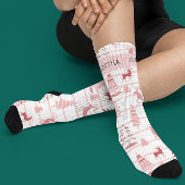 Personalisierter Weihnachts-Rosa-Weihnachtsbaum Socken