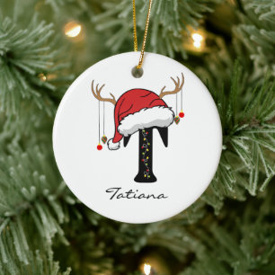 Personalisierter Weihnachts-Schmuck mit Familienmo Keramik Ornament