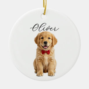 Personalisierter Weihnachts-Schmuck mit Hunde-Foto Keramik Ornament