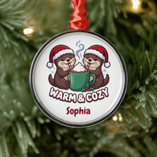 Personalisierter Weihnachts-Schmuck mit Ottern War Ornament Aus Metall