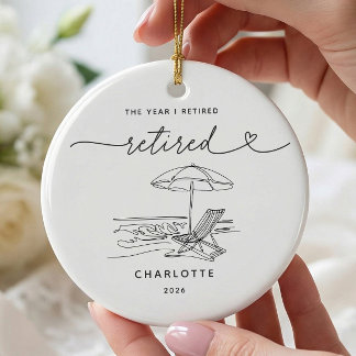 Personalisierter Weihnachts-Schmuck zum Ruhestand Keramik Ornament