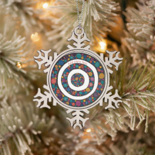 Personalisierter Weihnachts-Schneeflocken-Zinn-Sch Schneeflocken Zinn-Ornament