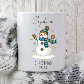 Personalisierter Weihnachts-Schneemann Weihnachten Kaffeetasse