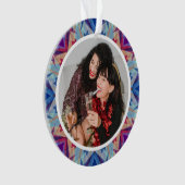 Personalisierter Weihnachts-Star-Spaß Blue Lila Fo Ornament (Vorderseite)