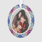 Personalisierter Weihnachts-Star-Spaß Blue Lila Fo Ornament (Vorderseite)