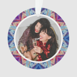 Personalisierter Weihnachts-Star-Spaß Blue Lila Fo Ornament