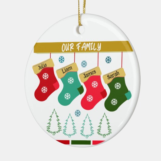 Personalisierter Weihnachts-Strumpf Keramik Ornament (Links)