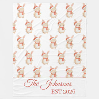 Personalisierter Weihnachts-Teddybär Fleecedecke