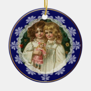 Personalisierter Weihnachts-Vintage-Schmuck Keramik Ornament