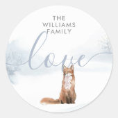 Personalisierter Weihnachts-Waldfuchs Runder Aufkleber (Vorderseite)