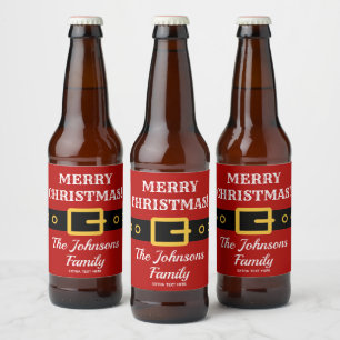 Personalisierter Weihnachts-Weihnachtsmann-Anzug Bierflaschenetikett